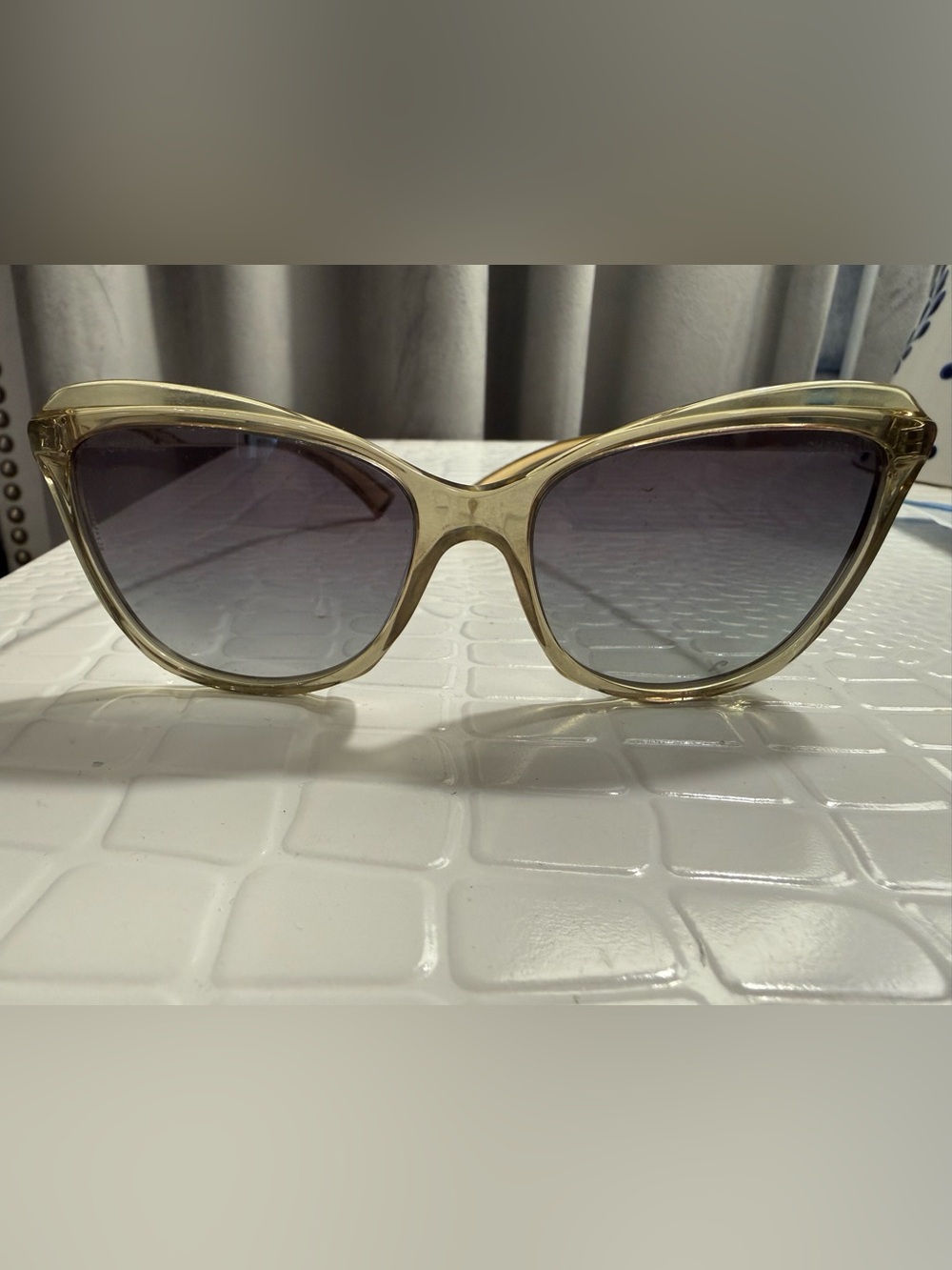 Never Worn Chanel Sunglasses Cat-Eye Transparent Frame Sunglasses - Light Gold